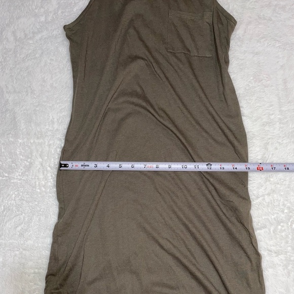 NWT Forever 21 Earth tone Neutrals Maxi Dress Pocket Flowy Full Length Olive​ - Picture 4 of 7